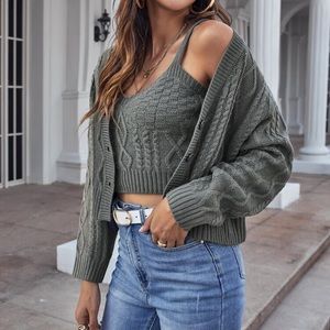BRAND NEW TWO PIECE CARDIGAN SET